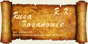 Rusa Kosanović vizit kartica